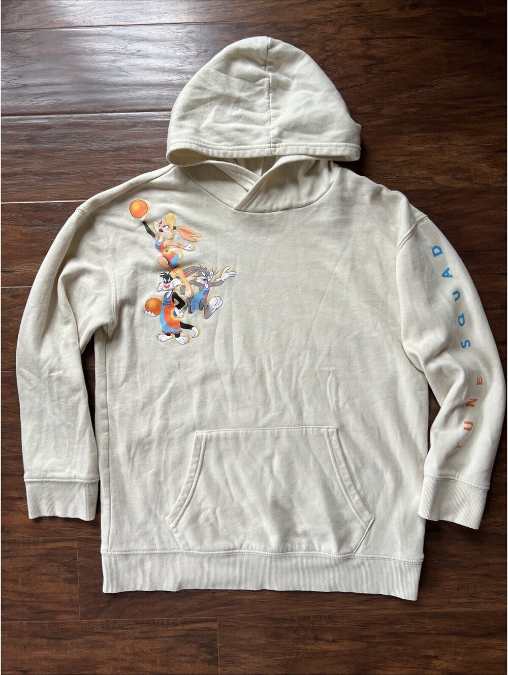 Space Jam Tune Squad Hoodie Youth XL Cream Looney Tunes